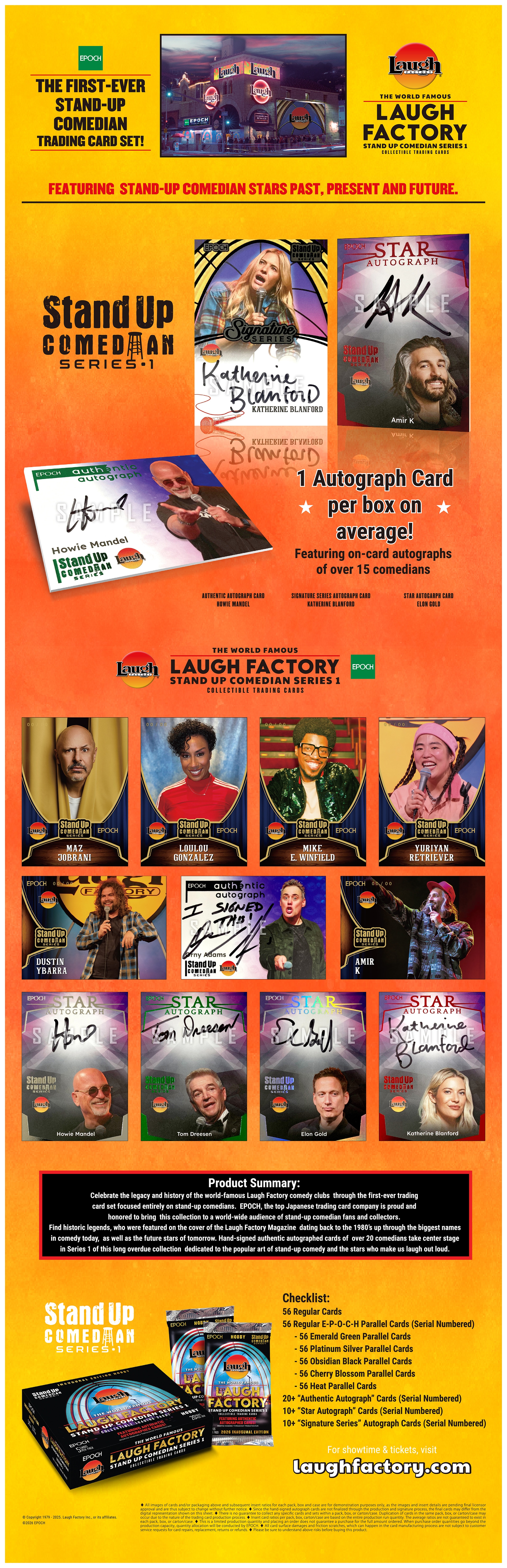 LAUGH FACTORY STAND UP COMEDIAN SERIES 1 
   COLLECTIBLE TRADING CARDS